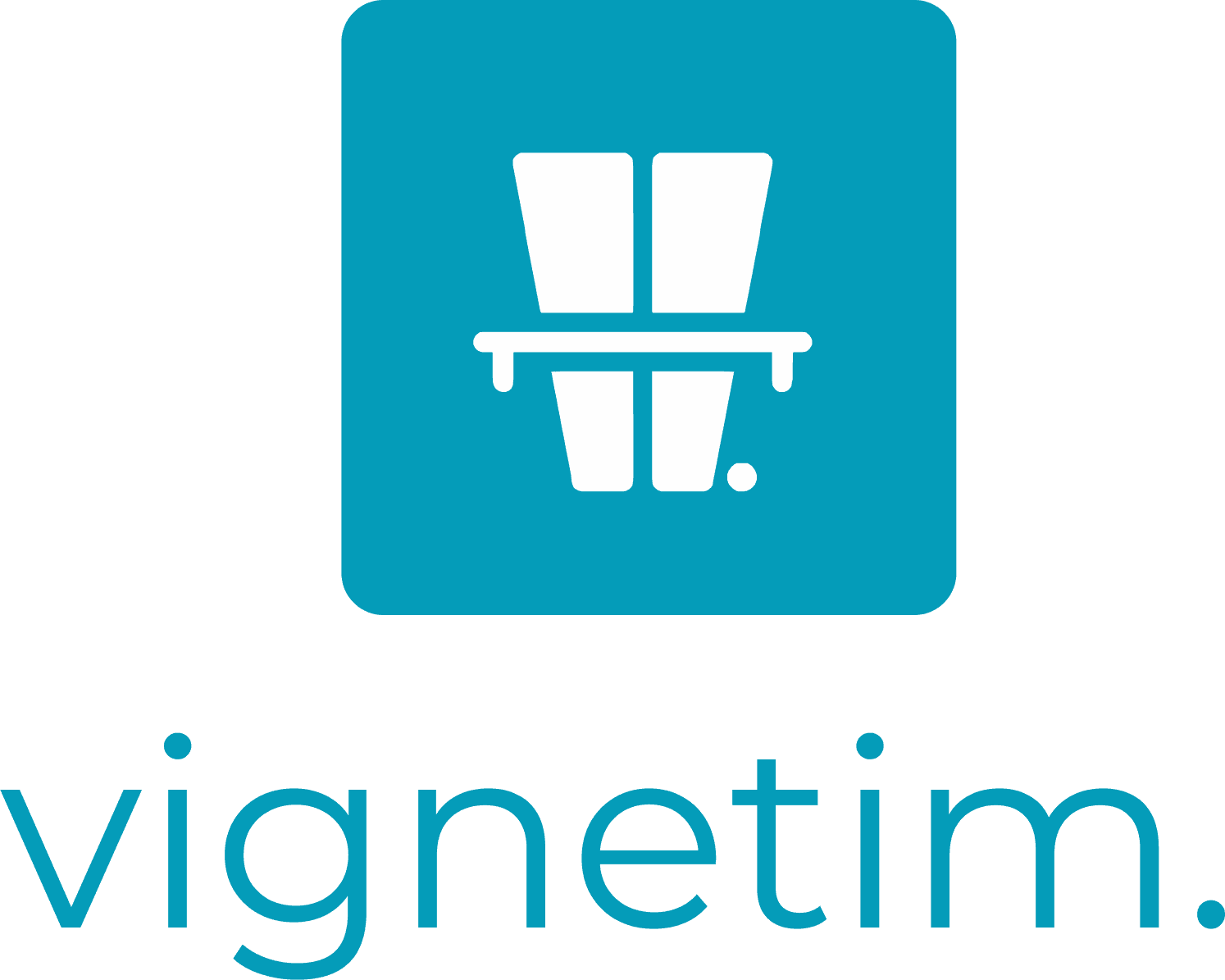 vignetim. Vertical · badge logo