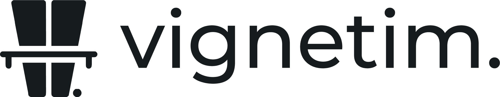 vignetim. Single-colour dark logo